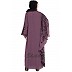 Embroidered abaya with Butterfly sleeves- Plum color